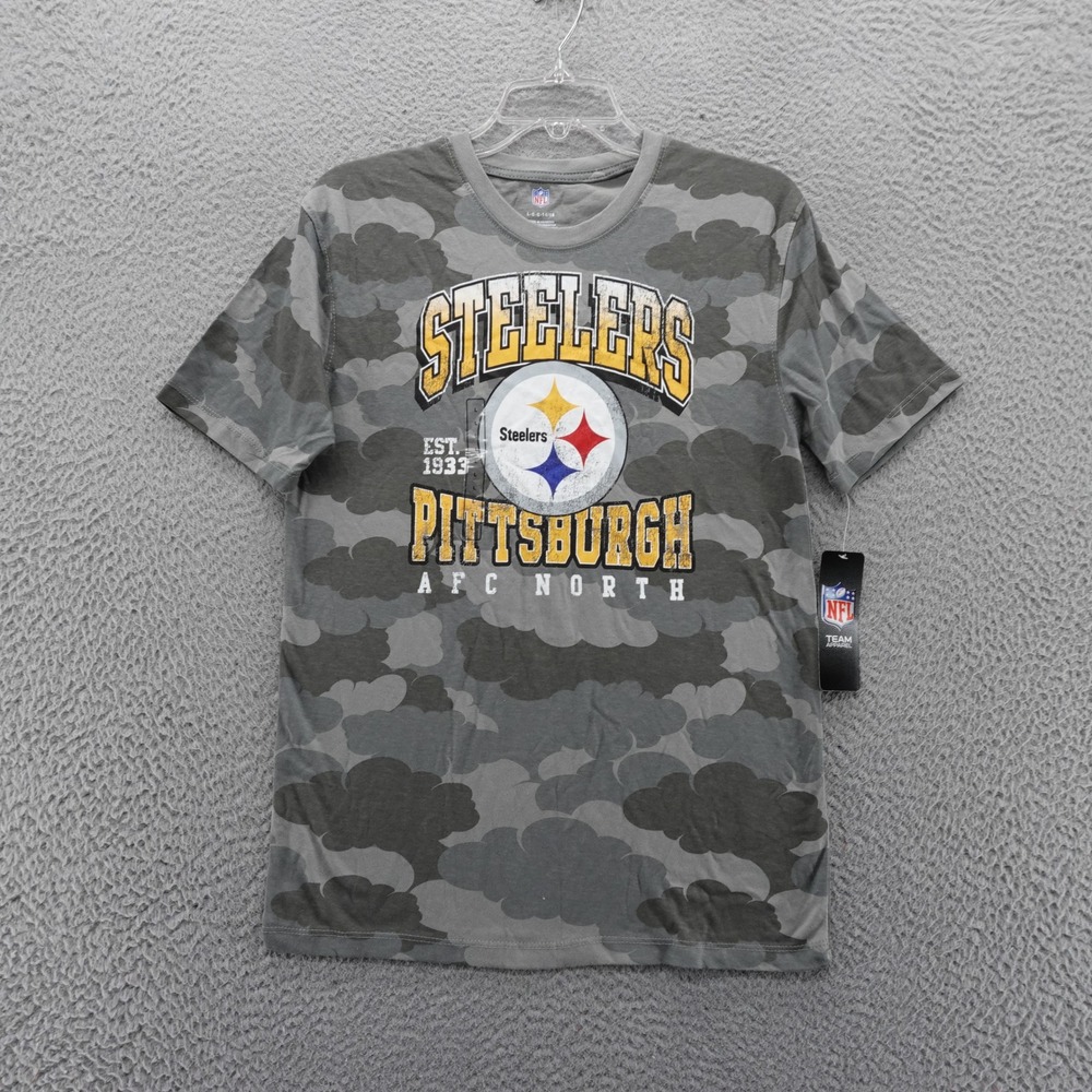 NFL Pittsburgh Steelers Kids Grey Camo Graphic T-Shirt Large 14/16 NEW